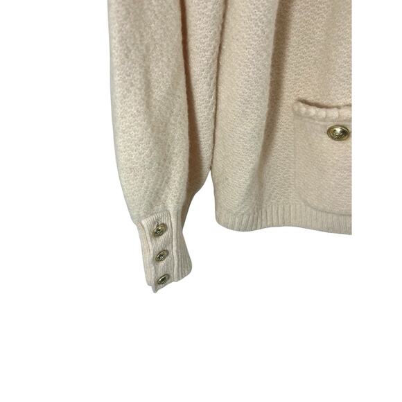 J.Crew Odette Sweater Lady Jacket Cardigan Boucle XL Ivory BM246 Cottage Wool - Picture 2 of 11